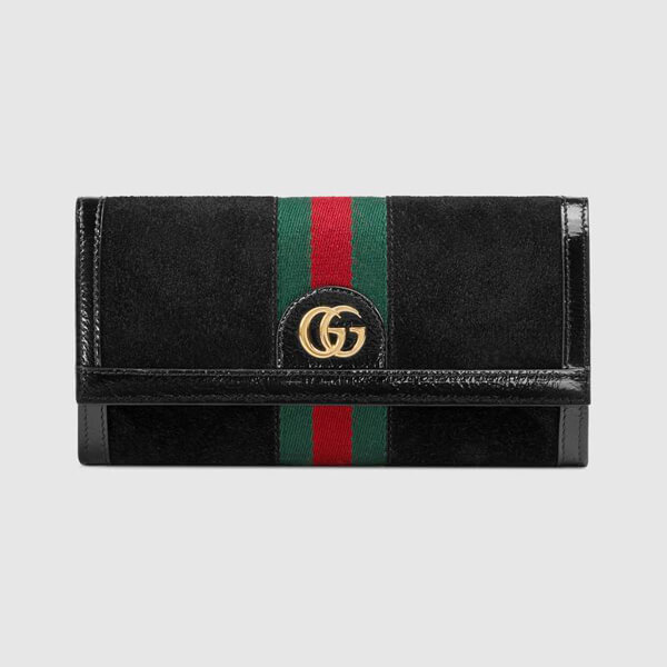 新作限定 グッチスーパーコピー OPHIDIA CONTINENTAL WALLET NERO*WHITE 523153 0KCDG 1060