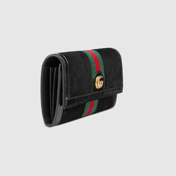 新作限定 グッチスーパーコピー OPHIDIA CONTINENTAL WALLET NERO*WHITE 523153 0KCDG 1060