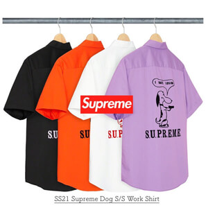 SS21 シュプリーム Dog S/S Work Shirt ワークシャツ 偽物