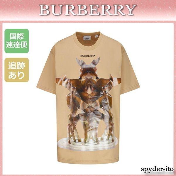 【バーバリー】ディアプリント コットンTシャツ 偽物 br7902