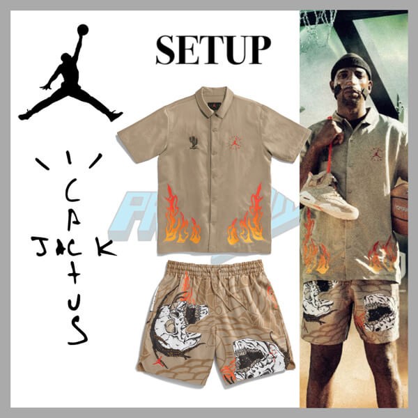 スーパーコピー セットアップ ナイキ Travis Scottスーパーコピー半袖シャツ ハーフパンツ