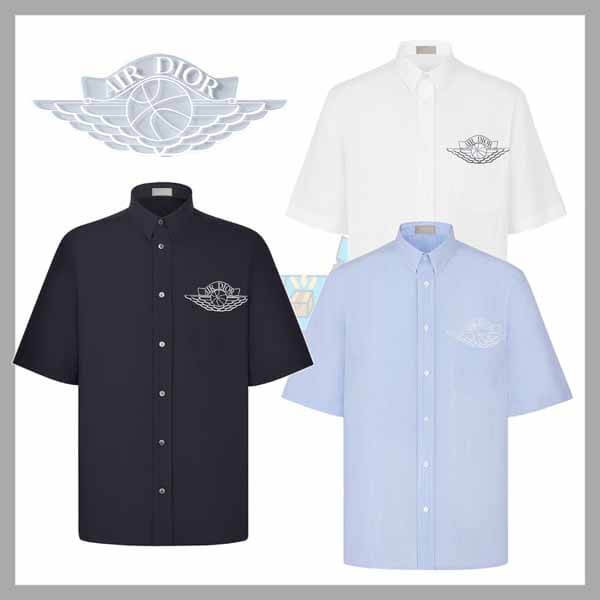 ディオール x ナイキジョーダンコピー品 ウィング ロゴ 半袖シャツ偽物