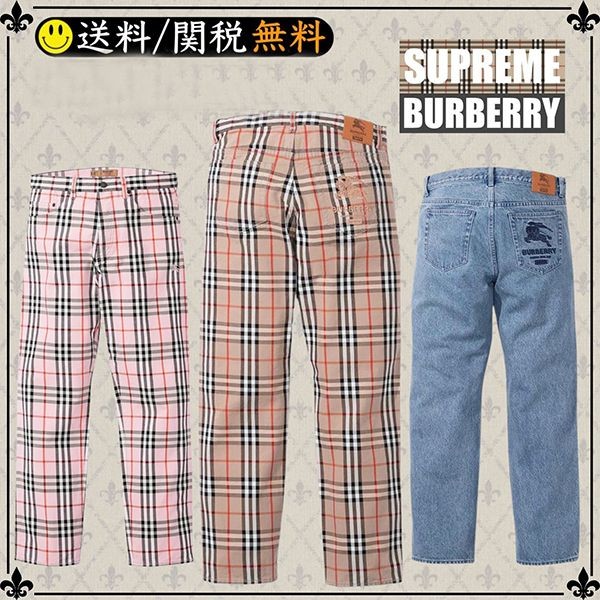 【シュプリーム x バーバリー コピー】コラボ レギュラー ジーンズ デニム 3色 Burberry02