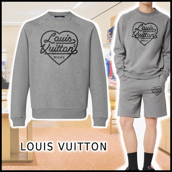 ルイヴィトン トレーナー 偽物 LV2 NIGO ハートスエットパーカー グレー 1A9GLT