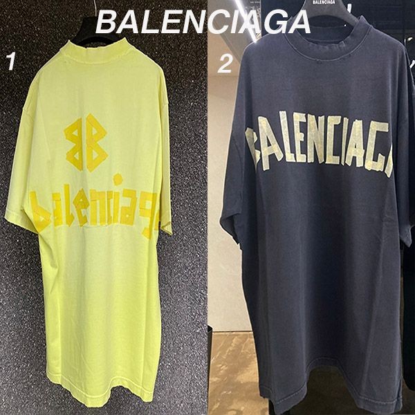 バレンシアガ TAPE TYPE Tシャツ 偽物 ミディアムフィット 2色 739784TOVA91055