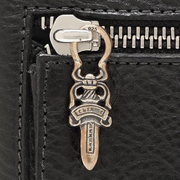 クロムハーツ 三つ折り財布 偽物 ブラック メンズ 116538 ウェーブ WAVE MINI WALLET BLACK/WHITE ミニ財布