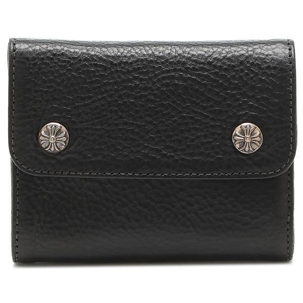 クロムハーツ 三つ折り財布 偽物 ブラック メンズ 116538 ウェーブ WAVE MINI WALLET BLACK/WHITE ミニ財布