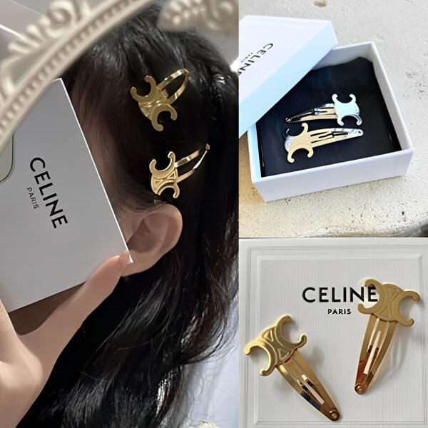希少人気商品 セリーヌ ヘアピン 偽物 トリンオフヘアクリップピン コピー 2色 46Z656BSL