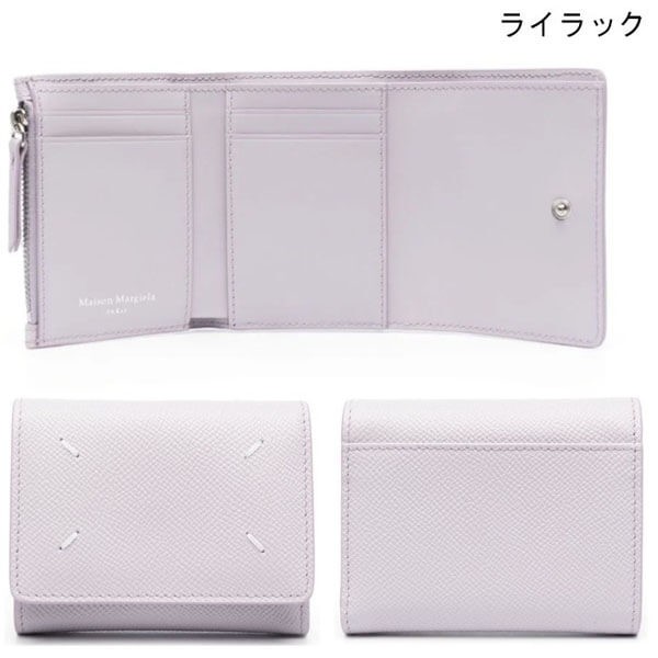 大人気 メゾン マルジェラ ホワイトステッチ 三つ折り財布 SA3UI0017P4745