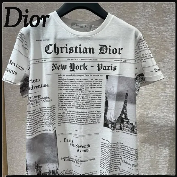 人気商品★ディオール Tシャツ n級品 Newspaper コットンジャージー 553T07A4255