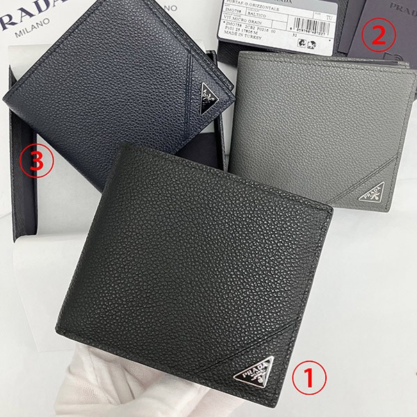 【プラダ】大人気！ Bifold Wallet 二つ折り財布 コピー Triangle Logo 2MO738_2CB2