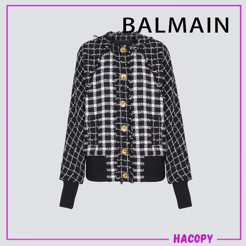 並行輸入品 バルマン★ミックス ツイード オーバーサイズ ボンバージャケット bm166548