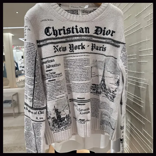 ディオール Newspaper カシミヤニット 554S57A0033_X0930