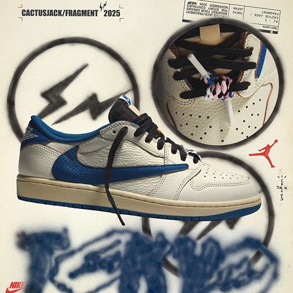 ナイキ×トラヴィススコット x FRAGMENT Air Jordan 1 Low OG SP DM7866-104