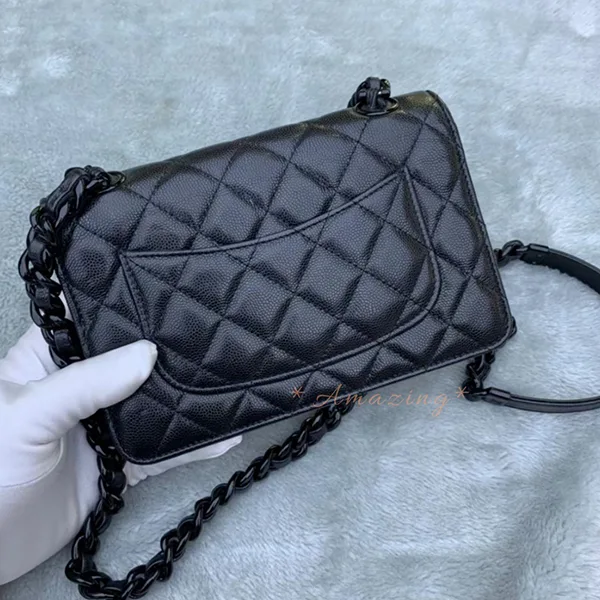 希少♪オシャレなオールブラックシャネル チェーンウォレット パチモン cc11266
