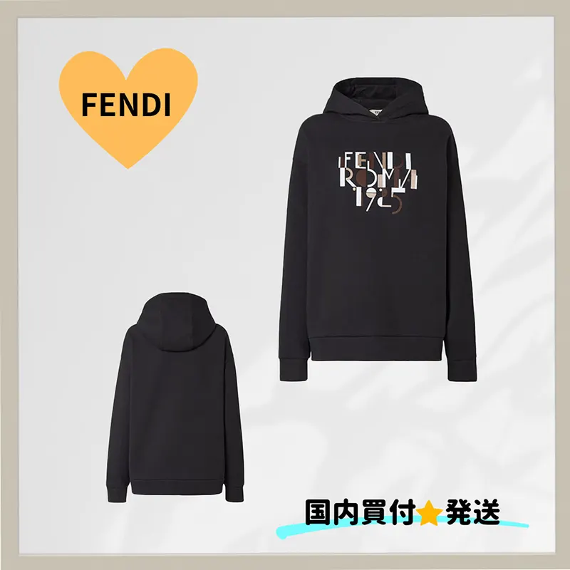 hacopy公式通販おすすめフェンディ スウェットシャツ ブラックジャージー パーカー コピー商品 fd958848